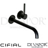 Cifial 32406MI.U Black 2 Hole Wall Basin Mixer Tap Right Side Valve without Plate Spare Parts